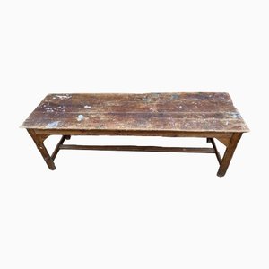 Antique French Pine School Farmhouse Refectory Artist Table, 1900s