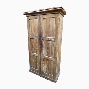 Antique English Pine School Housekeepers Cupboard Cabinet, 1870s