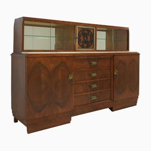 Art Deco Sideboard with Showcase & Buffet, Set of 2
