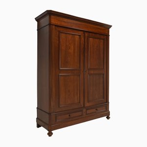 Floor Walnut Wardrobe Cabinet, 1870s