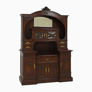 Art Nouveau Oak Large Buffet Cabinet