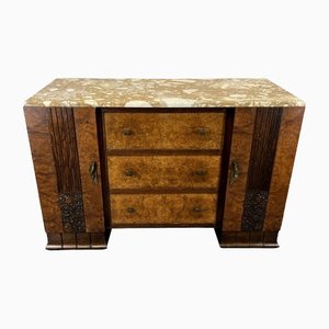 Antique French Chest of Drawers with Marble Top