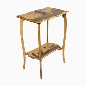 Art Nouveau Marquetry Side Table in Beech