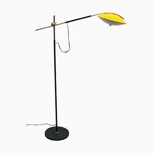 Italian Floor Lamp in Marble Metal and Brass by Stilux, 1950s