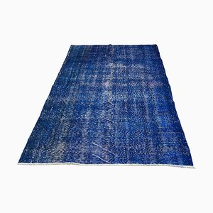Turkish Over-Dyed Blue Rug in Wool