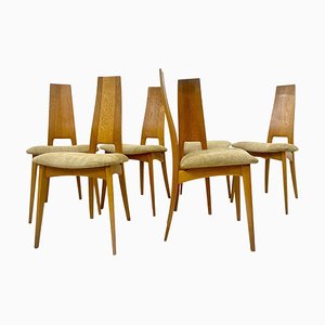 Mid-Century Modern Oak Chairs, Germany, 1980s, Set of 6