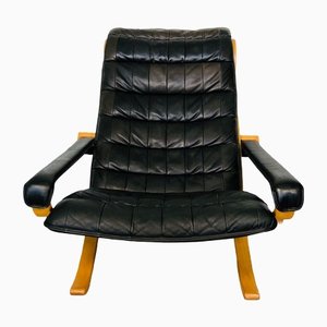 Vintage Norwegian Leather Lounge Chair by Ingmar Relling