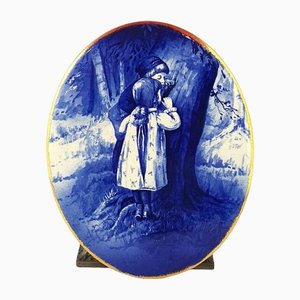 Girl & Boy at Tree Blue 6692RD Plaque from Royal Doulton