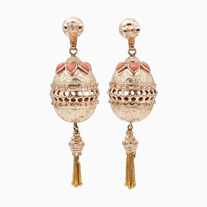 14 Karat Rose Gold Dangle Earrings, Set of 2