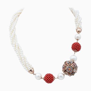 Collana in argento rosato