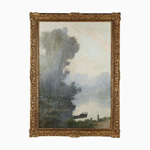 Leon Hornecker, The Boat, 19th Century, Oil on Canvas, Framed