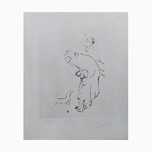 Pierre Bonnard, The Old Woman, the Child and the Basset Hound, 1927, Original Drypoint Etching