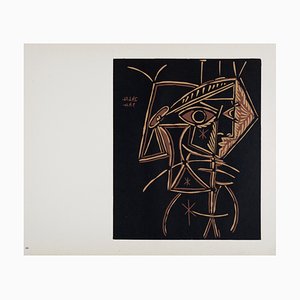 Nach Pablo Picasso, Tête de femme, 1962, Linolschnitt
