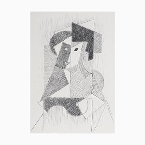 Jean Metzinger, Composition, 1947, Grabado a punta seca original