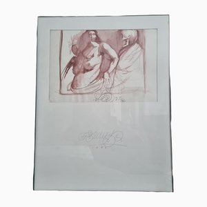 Franciszek Starowieyski, Nude at Death, 20. Jahrhundert, Aquarell auf Papier