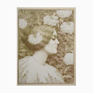 Paul Berthon, Les Maîtres de L'Affiche: Jeune Femme aux Fleurs, 1899, Lithographie