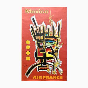 Georges Mathieu, Air France Mexico Plakat, 1967, Offset Lithographie