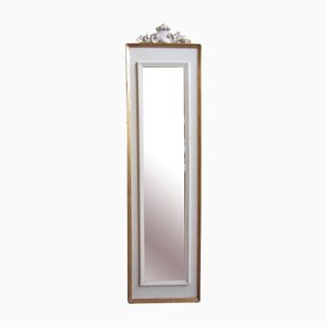 Specchio lungo antico con cornice in legno