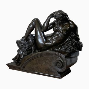 Nach Michelangelo Buonarroti, The Night, 19. Jahrhundert, Bronze