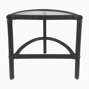 Rattan Manou Side Table with Smoked Glass