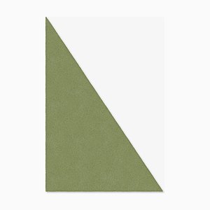 Hellgrüner Triangle Uni Teppich von Marqqa