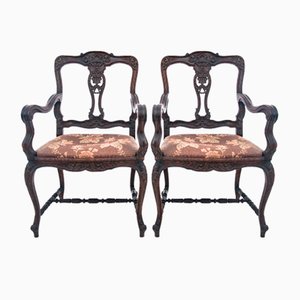 Antique French Armchairs, 1890s, Set of 2