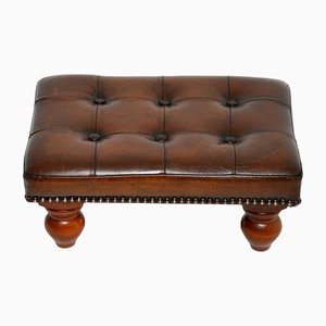 Antique Leather Footstool