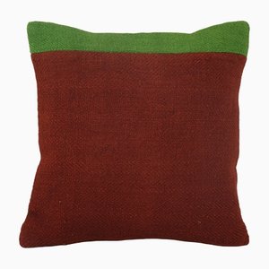 Red Square Handwoven Kilim Cushion Cover