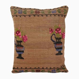 Vintage Floral Wool Kelim Cushion Cover