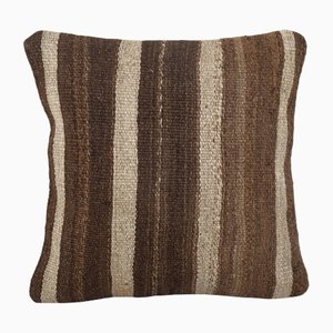 Vintage Square Brown Kilim Cushion Case