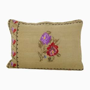 Embroidered Handmade Floral Cushion Cushion Cover from Aubusson