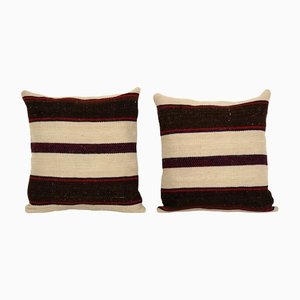 Anatolian Striped Kilim Cushion Covers, Set of 2