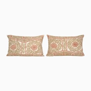 Suzani Pink Cushion Covers from Uzbek Textile, Set of 2