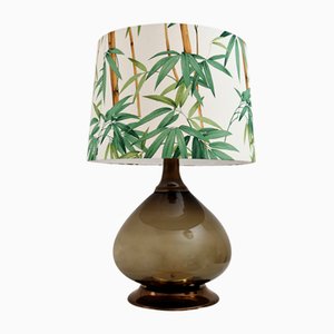 Mid-Century Italian Table Lamp in Glass with New Lampshade, 1970