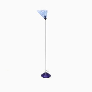 Lámpara de pie con base y difusor de cristal de Murano, años 80
