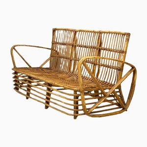 Mid-Century Reed & Wicker Sofa by Emilio Paoli, 1960s