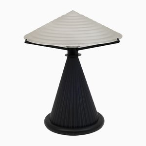 Lámpara de mesa hongo posmoderna de cristal de Murano, años 80