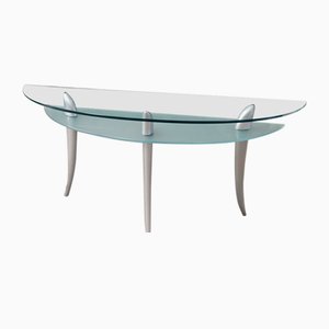 Italienische Glaskonsole auf zwei Höhen