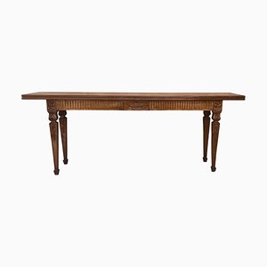 French Carved Oak Convertible Console or Dining Table
