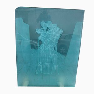 Engraved Glass Slab by Ettore & Andromaca Giorgio for Chirico