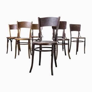 Bentwood Harlequin Dining Chairs in Style of Michael Thonet, 1930s, Set of 7