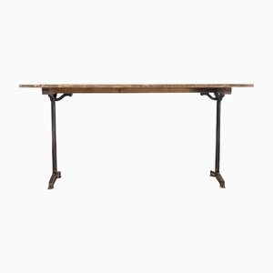 French Rectangular Cast Base Dining Table, 1950s