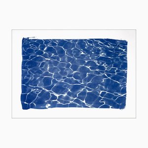 Kind of Cyan, Hollywood Pool House Glow con motivi blu, 2022, Cyanotype