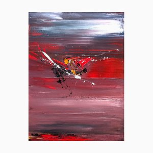 Benoît Guérin, Rote Libelle, 2022, Acrylbild