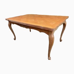 Vintage Art Deco French Walnut Extending Dining Table, 1920s