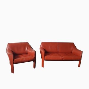 CAB 415 Canape and Armchair by by Mario Bellini for Cassina, Set of 2