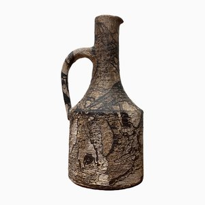 Mid-Century German Studio Pottery Brutalist Carafe Vase by Gerhard Liebenthron, 1976s