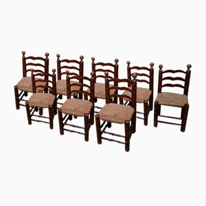 Dining Chairs in the Style of Charles Dudouyt, 1940s, Set of 8