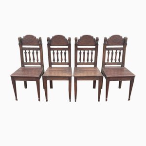 Chaises Artisanales en Bois, Indonésie, Set de 4