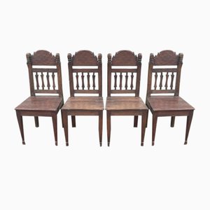Handgefertigte indonesische Woodend Stühle, 4er Set